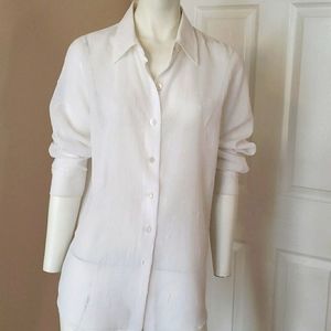 Karen Kane white see-through blouse 👚